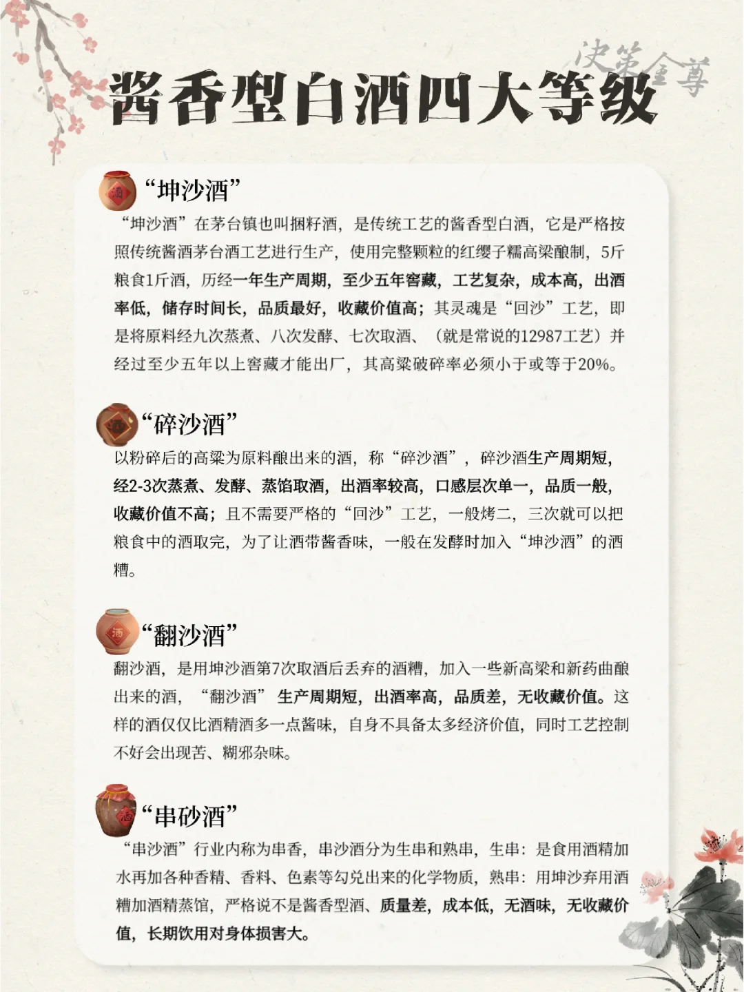 白酒入门|看懂酱香白酒的四大等级