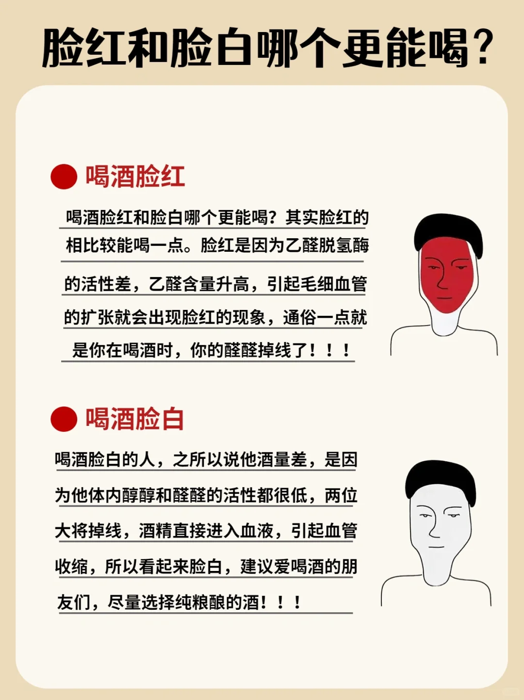 脸红和脸白哪个更能喝？